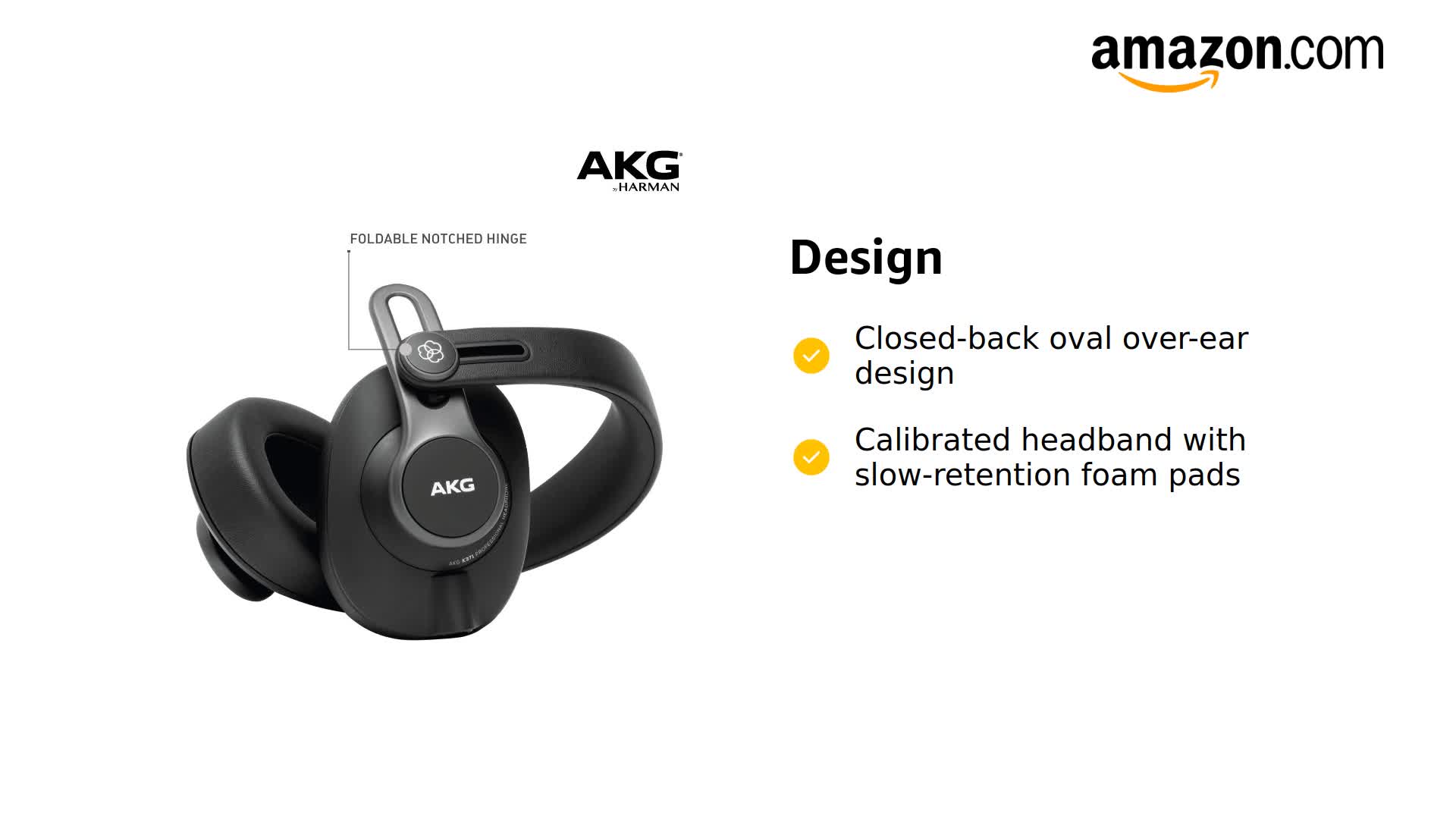 Amazon.com: AKG Pro Audio K371 Over-Ear, Closed-Back, Foldable